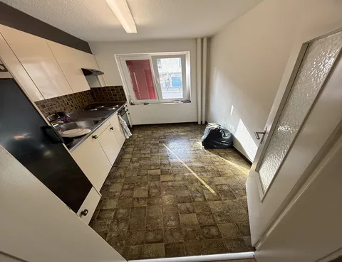 Modern Kitchen with oven, fridge and microwave