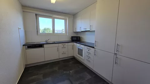 Modern Kitchen with oven, fridge and microwave
