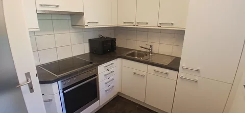 Modern Kitchen with oven, fridge and microwave