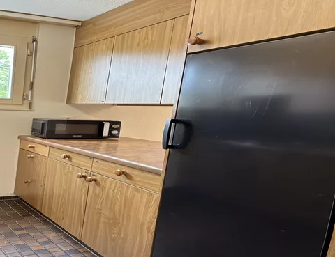 Modern Kitchen with oven, fridge and microwave