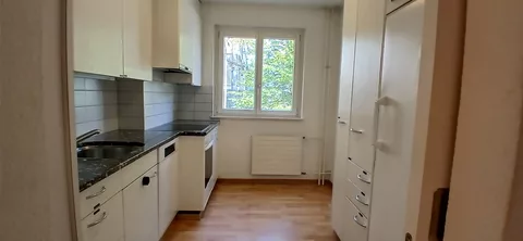 Modern Kitchen with oven, fridge and microwave