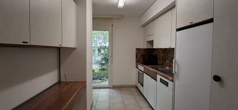 Modern Kitchen with oven, fridge and microwave