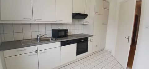 Modern Kitchen with oven, fridge and microwave