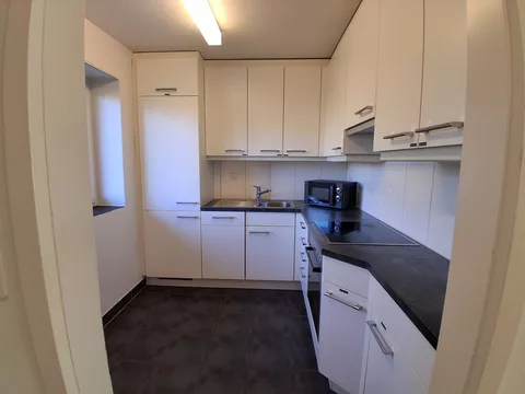 Modern Kitchen with oven, fridge and microwave